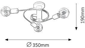Rabalux 2096 - Csillár CARLY 5xE27/15W/230V fekete