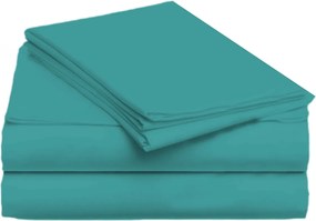 Lepedő 220x200 hagyományos, gumi nélküli pamut türkizkék