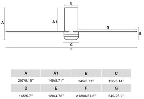 FARO 33830 - Mennyezeti ventilátor PUNT TUB M fekete átm. 130 cm + távirányítás