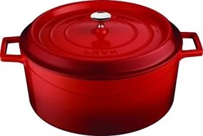 Lava Öntöttvas edény, kerek, 28 cm, piros