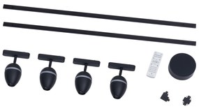 Modern sínrendszer 4 fekete spotlámpával, 1 fázisú - Magnetic Eggy