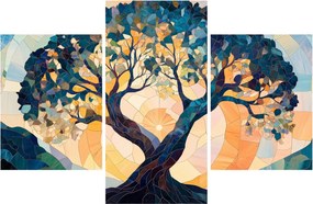 Kép – Mozaik – nap és fa II. (90x60 cm)