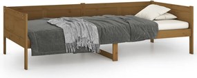 vidaXL mézbarna tömör fenyőfa kanapéágy 90 x 190 cm
