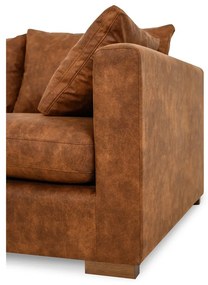 Konyakbarna bőrutánzat sarokkanapé (bal oldali) Hamburg – Scandic