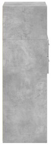 betonszürke szerelt fa magasszekrény 40 x 42,5 x 124 cm