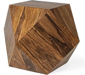 Sötét natúr színű sheesham fa dohányzóasztal 42x42 cm Egypt – Bizzotto