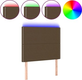 vidaXL sötétbarna szövet LED-es fejtámla 90x5x118/128 cm