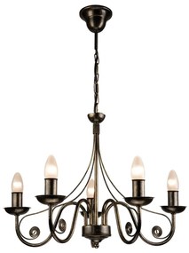 Lamkur Csillár láncon DONATO 5xE14/40W/230V LM 5.29 CZARN