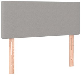 világosszürke szövet rugós ágy matraccal 100 x 200 cm
