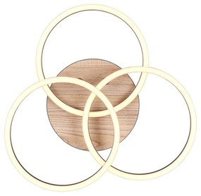 Fekete-barna LED mennyezeti lámpa 43x43 cm Circle – Trio