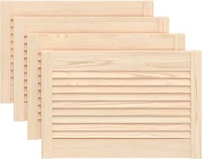 vidaXL 4 db tömör fenyőfa lamellás szekrényajtó 39,5 x 59,4 cm
