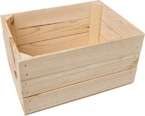 Fa Doboz, Natúr, 35x25x19 cm, Tároló Doboz