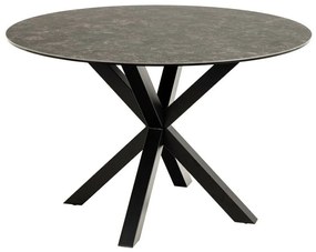 Asztal Oakland 1008Fekete, Fekete márvány, 76cm, Kerámia, Üveg, Fém