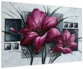 Virágok modern kép (90x60 cm)