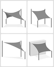 SONGMICS napvitorla 2x3 m füstszürke