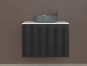 Piramida EURIDIKA fali fürdőszobabútor - mosdópult mosdó nélkül -2 ajtós - PINO FEKETE - 75 x 48 x 53 cm