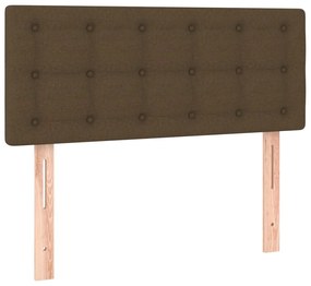 sötétbarna szövet rugós ágy matraccal 100 x 200 cm
