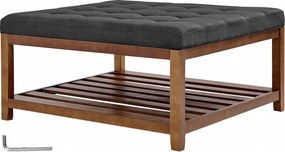 Puff dohányzóasztal szögletes 87,5cm kárpitozott polccal nappali/hálószoba