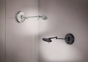 Matt fekete LED dimmelhető fali lámpa hajlítható szerkezettel Kazan – Trio