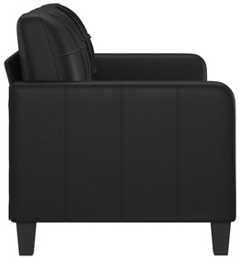 vidaXL 2 személyes fekete műbőr kanapé 140 cm