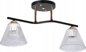 Dupla plafon fekete-arany lĂĄmpaernyĆkkel a folyosĂłra Ă©s a lĂ©pcsĆhĂĄzba