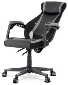 Szürke Ekobőr Gamer Szék, Hinta Mechanikával. KA-Y213 GREY