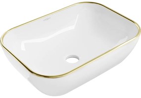 Mexen RITA mosdó, 45x32 cm, fehér / arany margó, 21084505