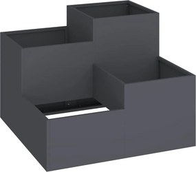 vidaXL Kerti cserép Antracit 80 x 80 x 60 cm Acél