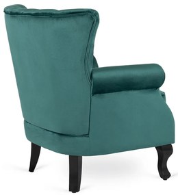 Chesterfield Fotel Zöld Bársony Kárpittal. MALLO