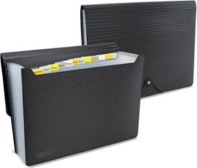 Harmonikamappa, A4, PP, 13 rekeszes, RAPESCO Eco GRS Recycled, matt fekete (IR1843)