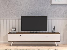 TV szekrény Paris - Fehér, Diós