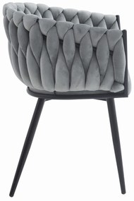 Világosszürke ORION VELVET étkezőfotel fekete lábakkal