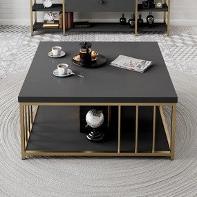 Dohányzóasztal Zenn - Anthracite, Gold