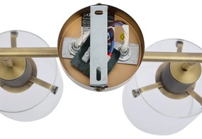 Design mennyezeti spotlámpa bronz színben, átlátszó üveggel, 4-es - Domo