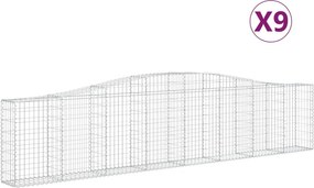 vidaXL 9 db íves horganyzott vas gabion kosár 400x30x80/100 cm