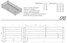Natúr színű borovi fenyő gyerekágy 140x200 cm Mila CPD – Adeko