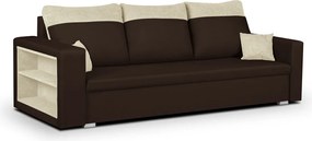 PAVEL Háromszemélyes kinyitható kanapé Sötétbarna/krém