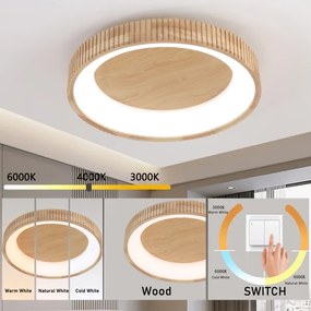 Brilagi - FALCON WOOD MODERN mennyezeti LED lámpa LED/40W/230V átm. 60 cm fa