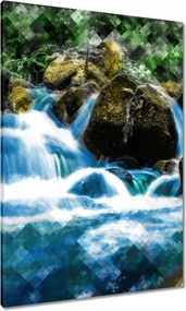 Vászonkép 70x100 Grafika Hegyi vízesés