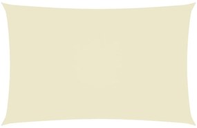 krémszínű téglalap alakú oxford-szövet napvitorla 3 x 6 m