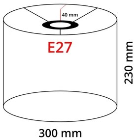 Eglo 32489 - TUNJA univerzális búra E27, átm. 30 cm, szürke