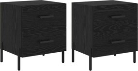 vidaXL Éjjeliszekrény 2 pcs Fekete tölgy 40 x 35 x 47,5 cm Faanyag