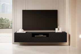 Scalia 190 2K1SZ TV-szekrény, nyitott polccal, falra szerelhető - matt fekete