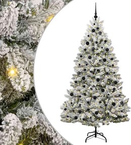 vidaXL Mű karácsonyfa 300 LED-del Zöld és Fehér 210 cm PVC és fém