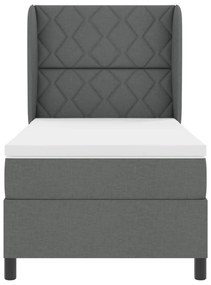 Boxspring Ágy Mattal Sötétszürkében - 100x200 cm Szövet