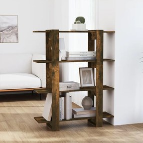 füstös tölgy színű térelválasztó könyvszekrény 100x30x123,5 cm