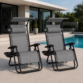 Avenberg PALMAS Relaxációs szék szett - 2db, szürke