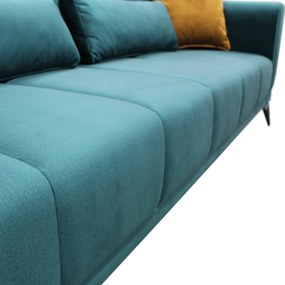 Szétnyitható kanapé, smaragd/mustárszín, GRACE BIG SOFA