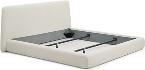 Bézs kárpitozott franciaágy ágyrács nélkül 180x200 cm Martina – Kave Home