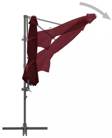 bordó konzolos napernyő acélrúddal 300 cm